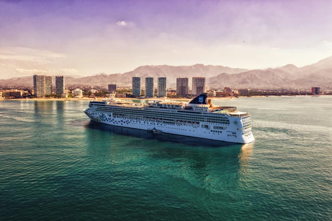 Cruise ship at sea